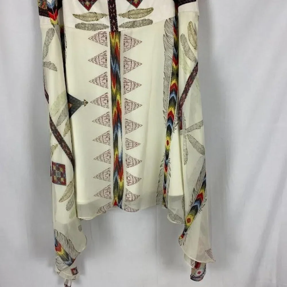 Vintage Collection Shark Tail Feather Tribal Print‎ Skirt Women's Small/ Medium - Picture 10 of 13